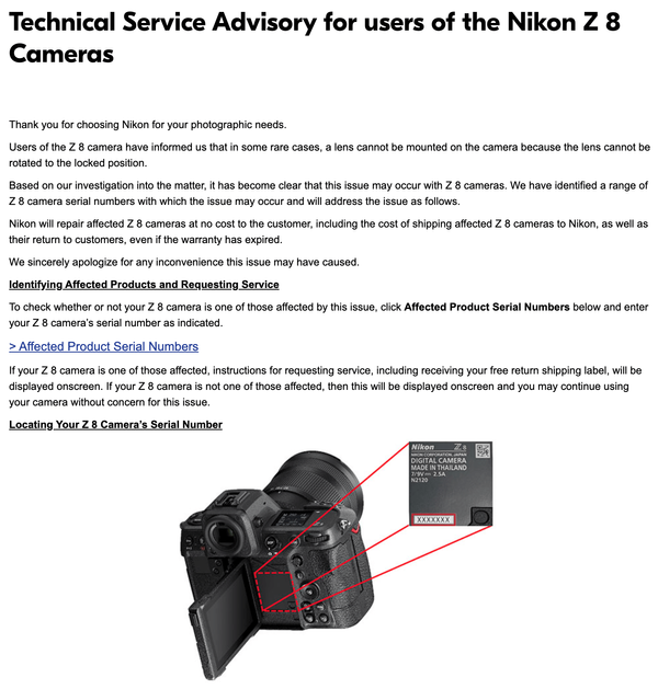 Nikon Z8 Recall
